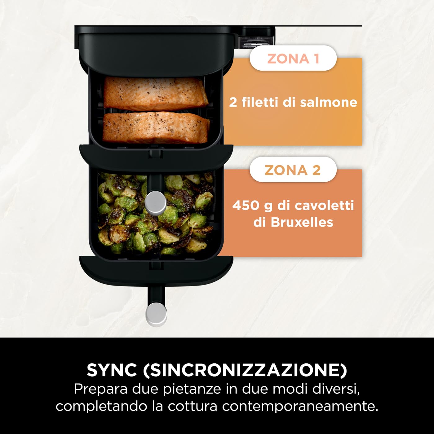Ninja Foodi FlexDrawer - Friggitrice ad Aria Ampia con Separatore Rimovibile