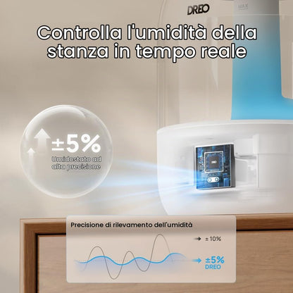 Dreo HM306: Umidificatore a Ultrasuoni 3 L Silenzioso 26 dB