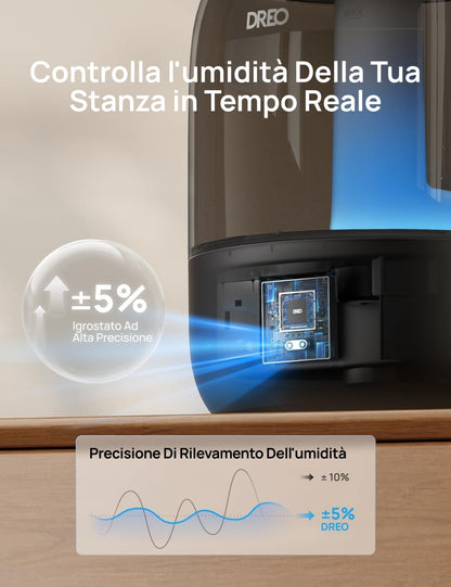 Dreo HM306: Umidificatore a Ultrasuoni 3 L Silenzioso 26 dB