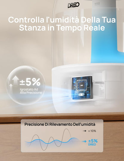 Dreo HM306: Umidificatore a Ultrasuoni 3 L Silenzioso 26 dB
