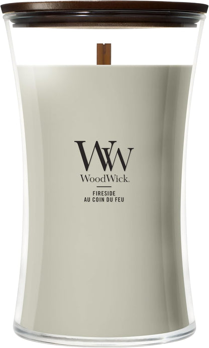 WoodWick Fireside Candela Profumata con Stoppino in Legno 609 g