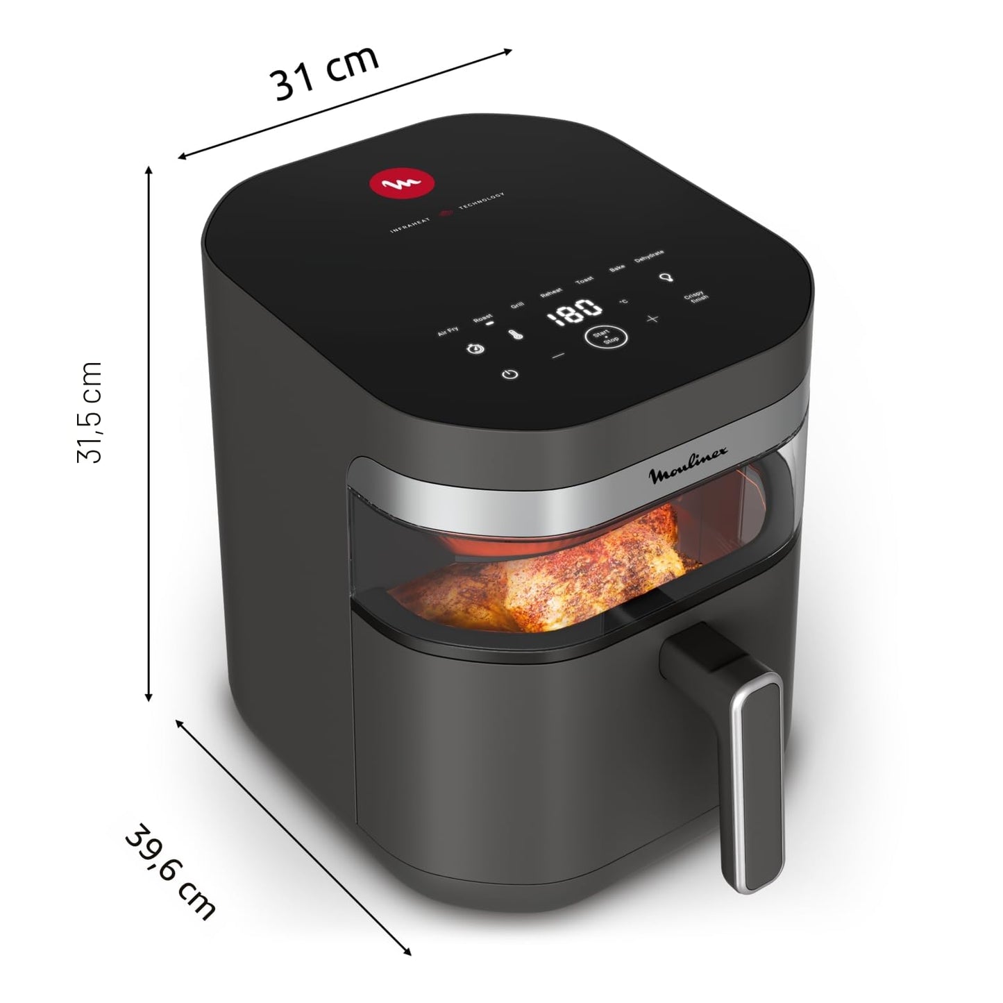 Moulinex Easy Fry Mega, Friggitrice ad Aria Versatile 7,5L/2kg per 8 Persone, 1700-2020W
