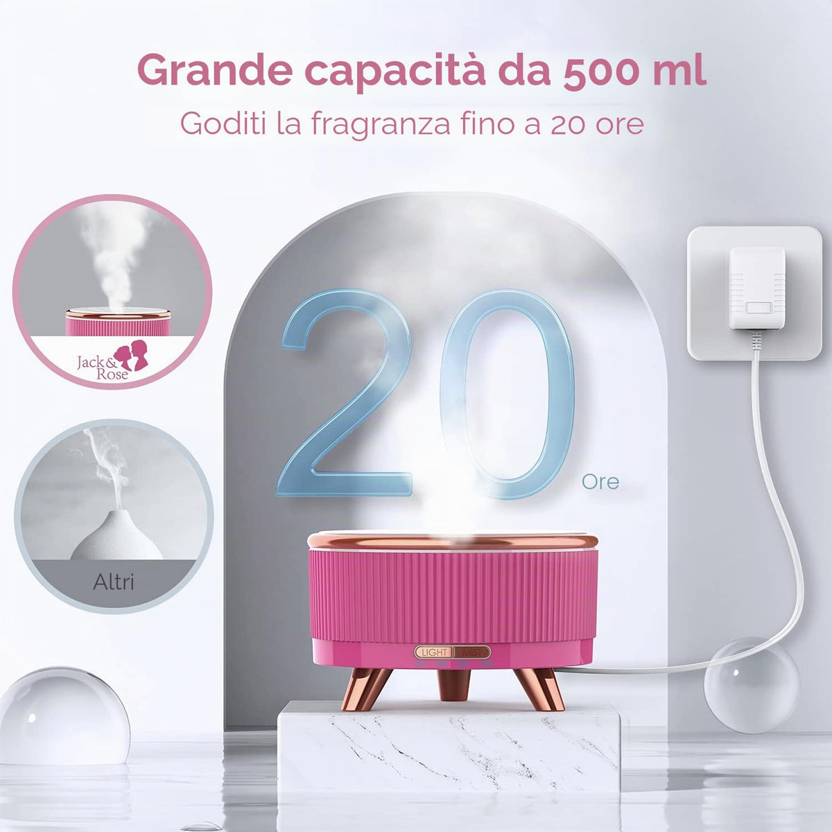 JEPEErbz Diffusore Oli Essenziali 500 ml a Ultrasuoni