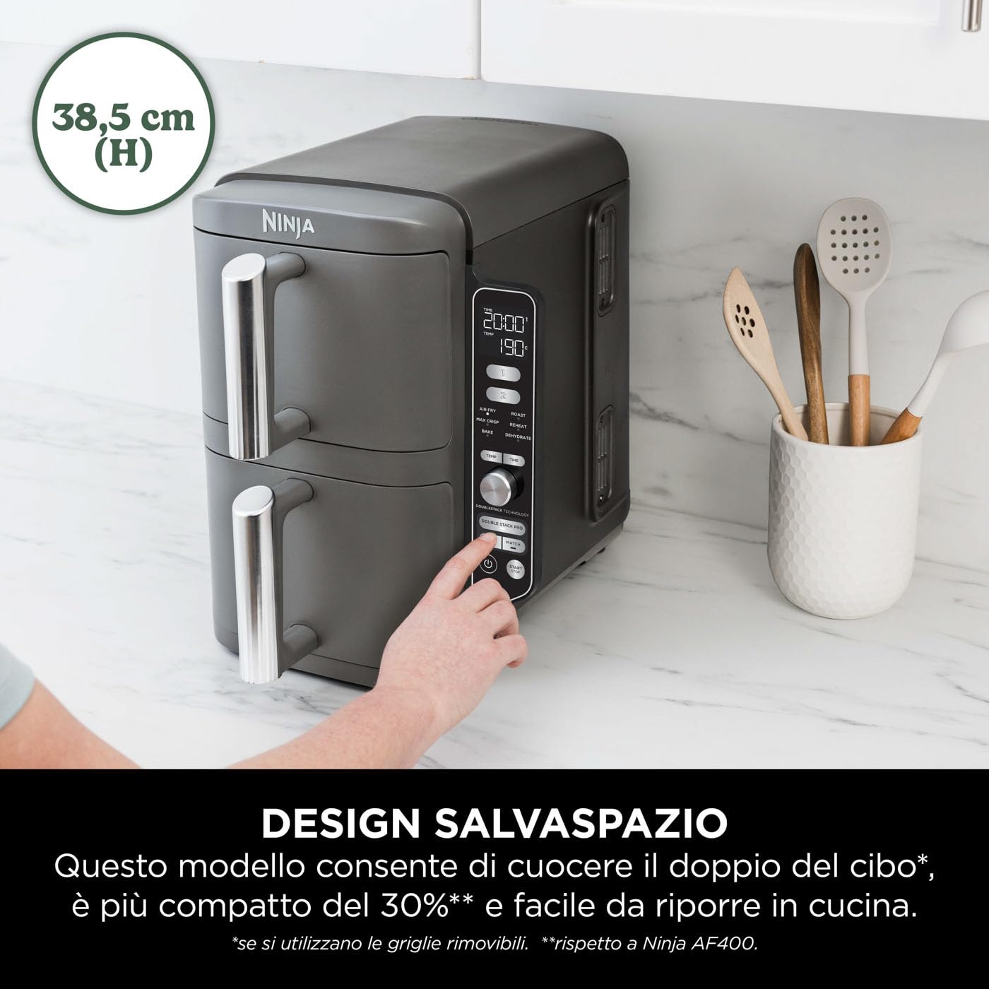 Ninja Foodi FlexDrawer - Friggitrice ad Aria Ampia con Separatore Rimovibile