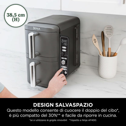 Ninja Foodi FlexDrawer - Friggitrice ad Aria Ampia con Separatore Rimovibile