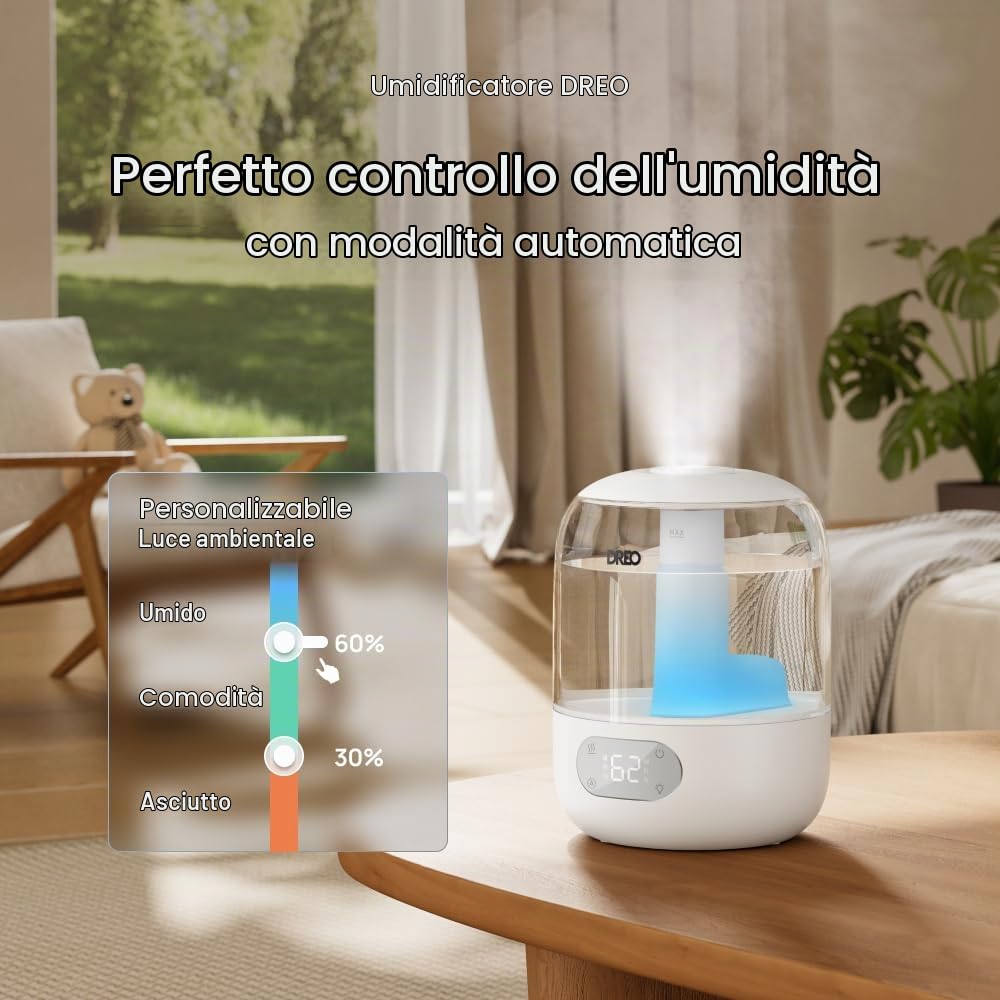 Dreo HM306: Umidificatore a Ultrasuoni 3 L Silenzioso 26 dB