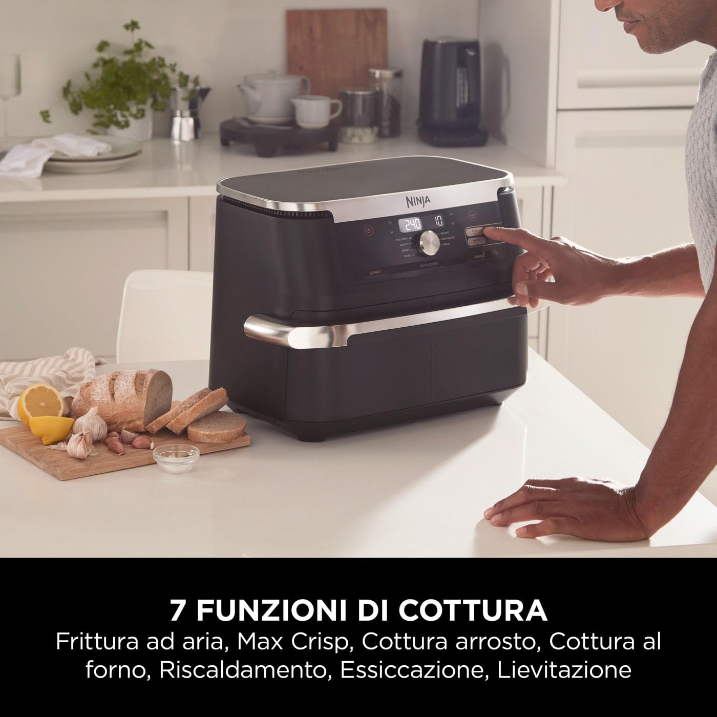Ninja Foodi FlexDrawer - Friggitrice ad Aria Ampia con Separatore Rimovibile