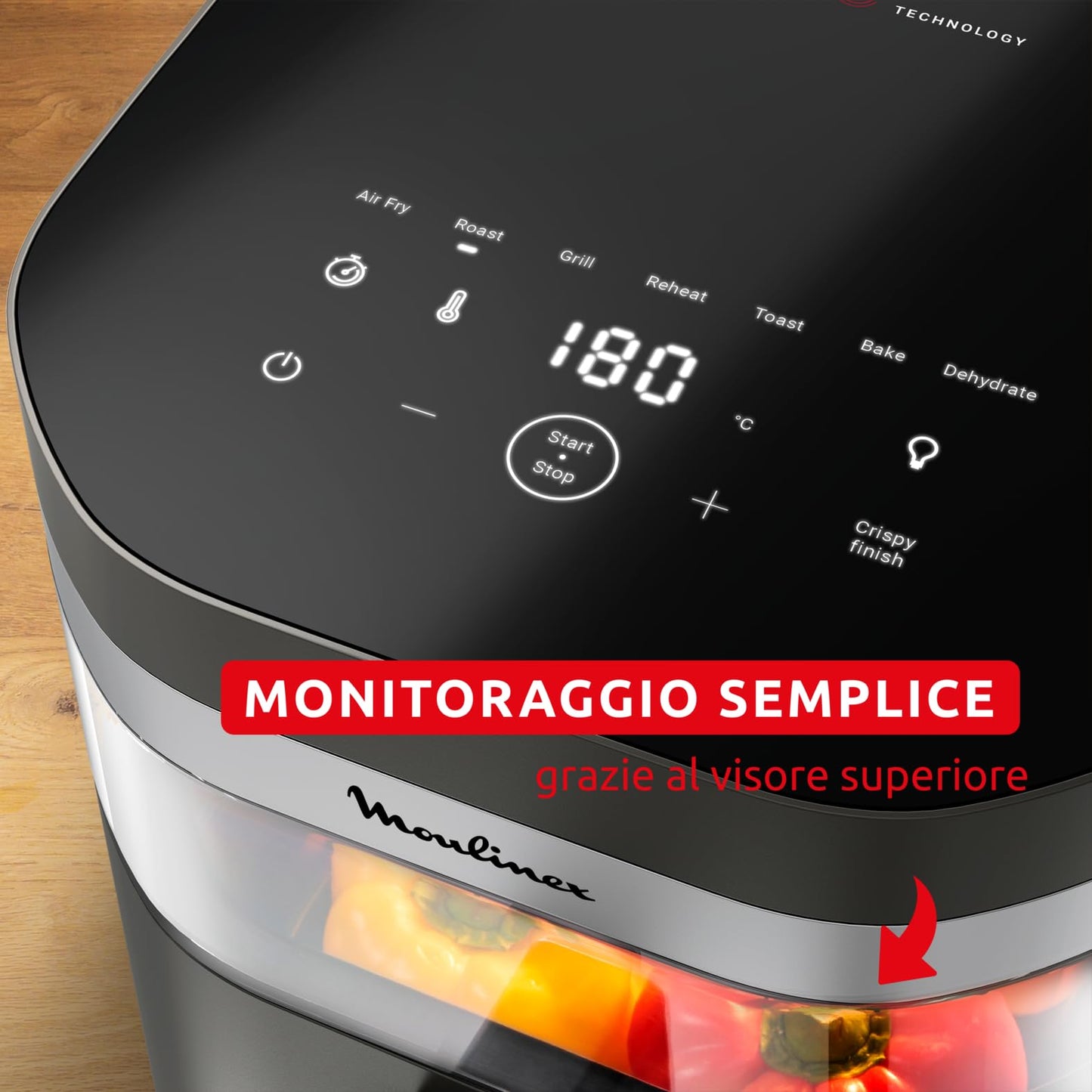 Moulinex Easy Fry Mega, Friggitrice ad Aria Versatile 7,5L/2kg per 8 Persone, 1700-2020W