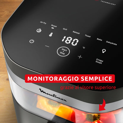 Moulinex Easy Fry Mega, Friggitrice ad Aria Versatile 7,5L/2kg per 8 Persone, 1700-2020W