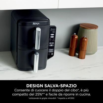 Ninja Foodi FlexDrawer - Friggitrice ad Aria Ampia con Separatore Rimovibile