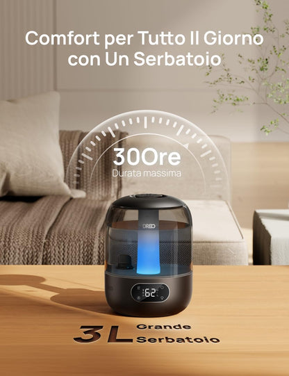 Dreo HM306: Umidificatore a Ultrasuoni 3 L Silenzioso 26 dB