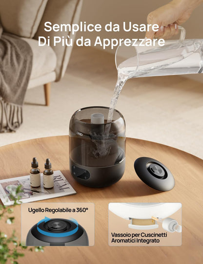 Dreo HM306: Umidificatore a Ultrasuoni 3 L Silenzioso 26 dB
