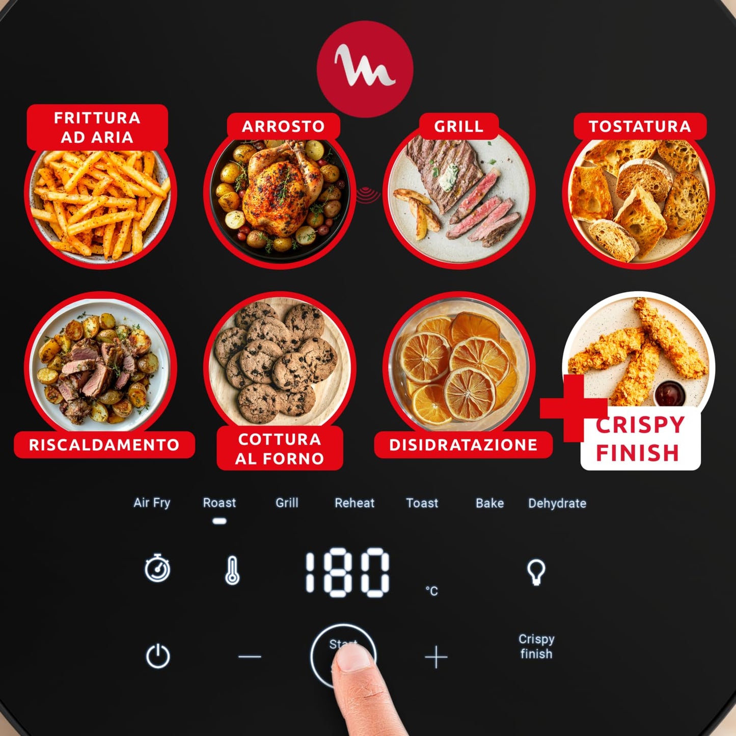 Moulinex Easy Fry Mega, Friggitrice ad Aria Versatile 7,5L/2kg per 8 Persone, 1700-2020W