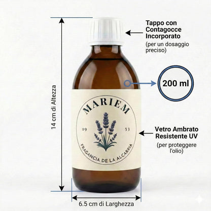 Mariem Olio Essenziale di Lavanda Puro 200 ml per Diffusori