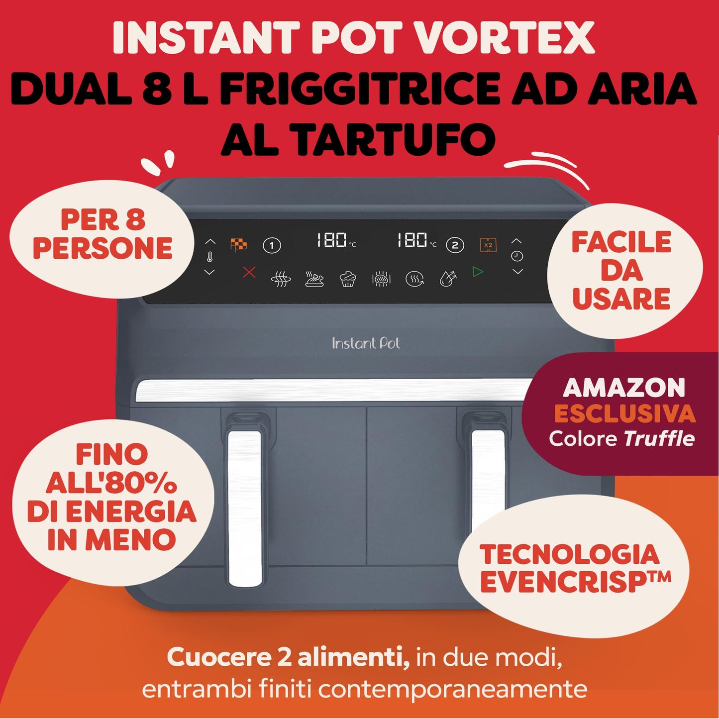 Instant Vortex Plus with ClearCook - 5.7 L Digital Healthy Hot Air Fryer -1700 W