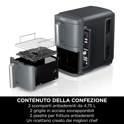 Ninja Foodi FlexDrawer - Friggitrice ad Aria Ampia con Separatore Rimovibile