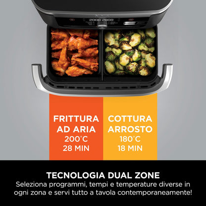 Ninja Foodi FlexDrawer - Friggitrice ad Aria Ampia con Separatore Rimovibile