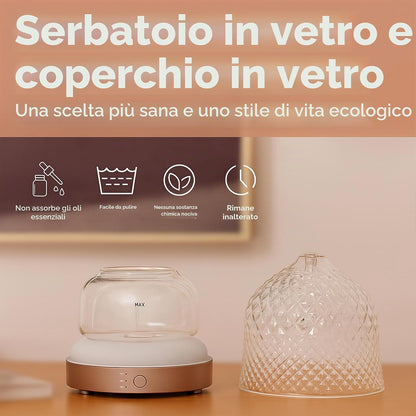 ALMA Diffusore Oli Essenziali in Vetro 200 ml con LED