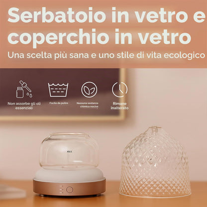 ALMA Diffusore Oli Essenziali in Vetro 200 ml con LED