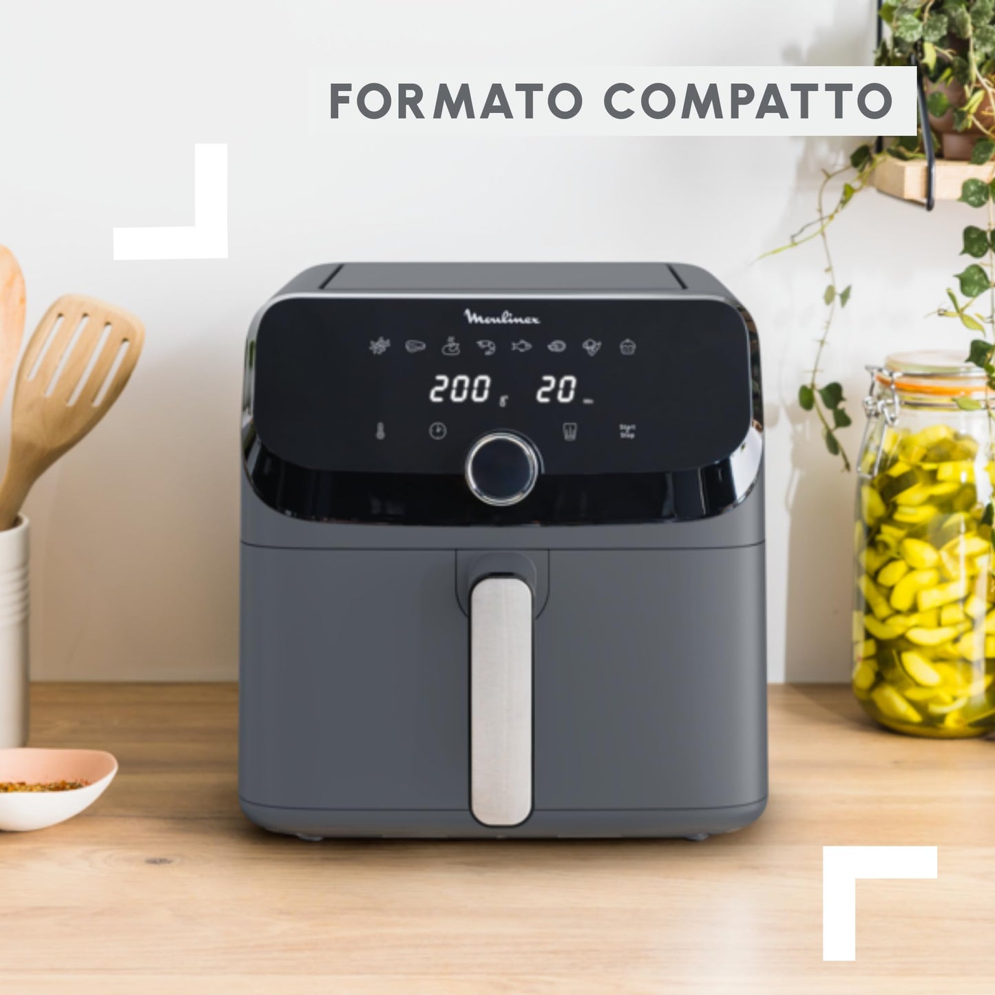 Moulinex Easy Fry Mega, Friggitrice ad Aria Versatile 7,5L/2kg per 8 Persone, 1700-2020W
