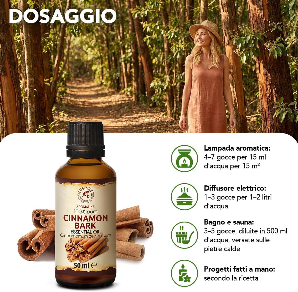 AROMATIKA Olio Essenziale Corteccia di Cannella 50 ml
