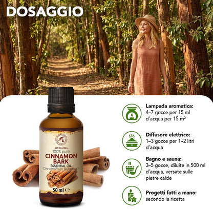 AROMATIKA Olio Essenziale Corteccia di Cannella 50 ml