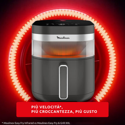 Moulinex Easy Fry Mega, Friggitrice ad Aria Versatile 7,5L/2kg per 8 Persone, 1700-2020W