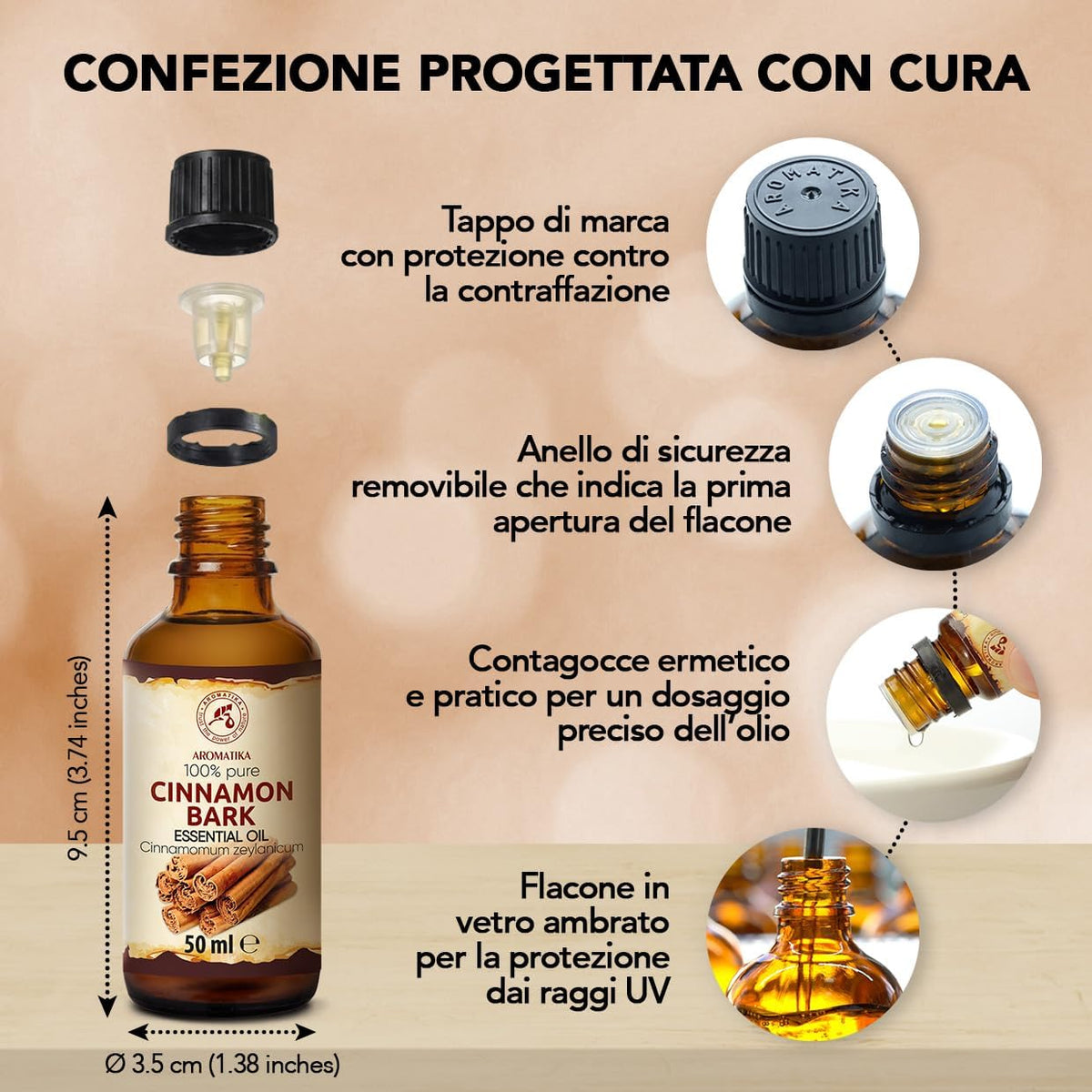 AROMATIKA Olio Essenziale Corteccia di Cannella 50 ml