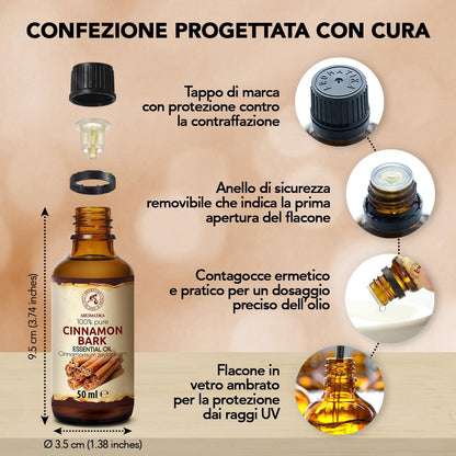 AROMATIKA Olio Essenziale Corteccia di Cannella 50 ml