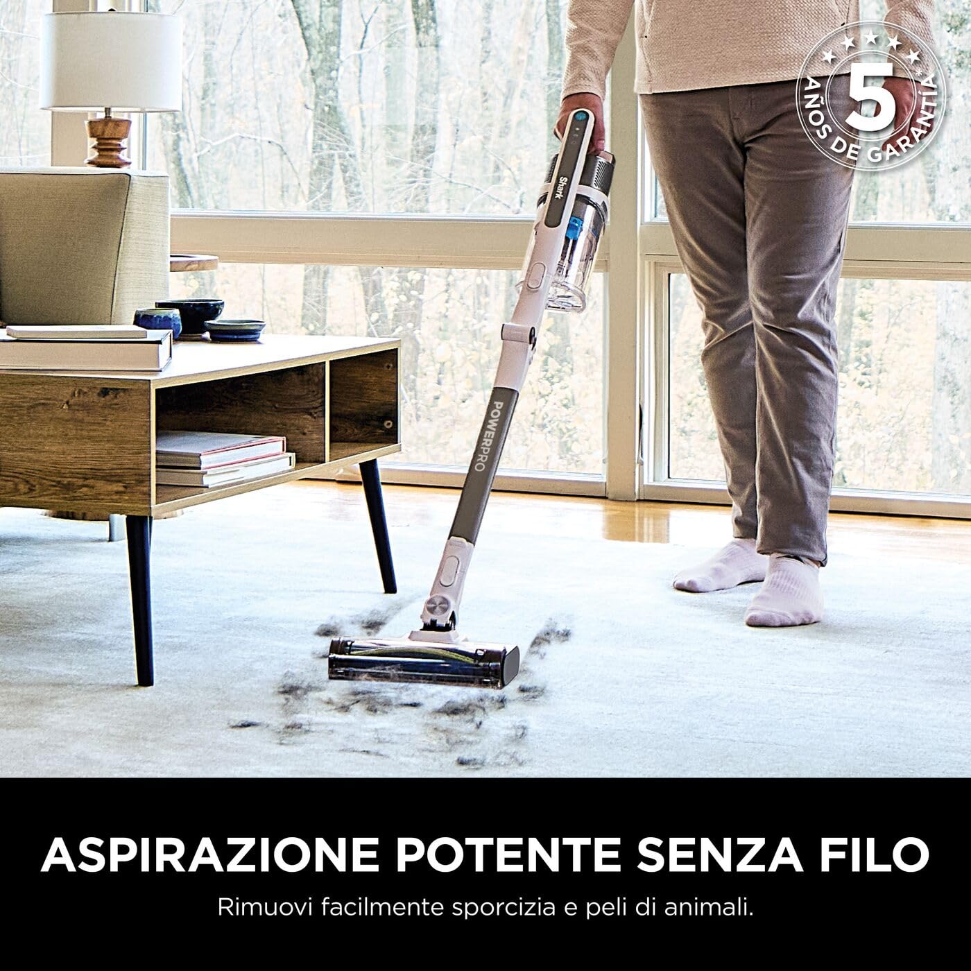 Shark PowerPro Aspirapolvere Senza Filo con FloorDetect e tecnologia Flexology