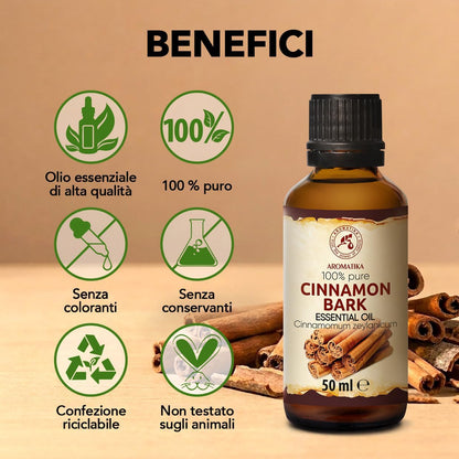 AROMATIKA Olio Essenziale Corteccia di Cannella 50 ml