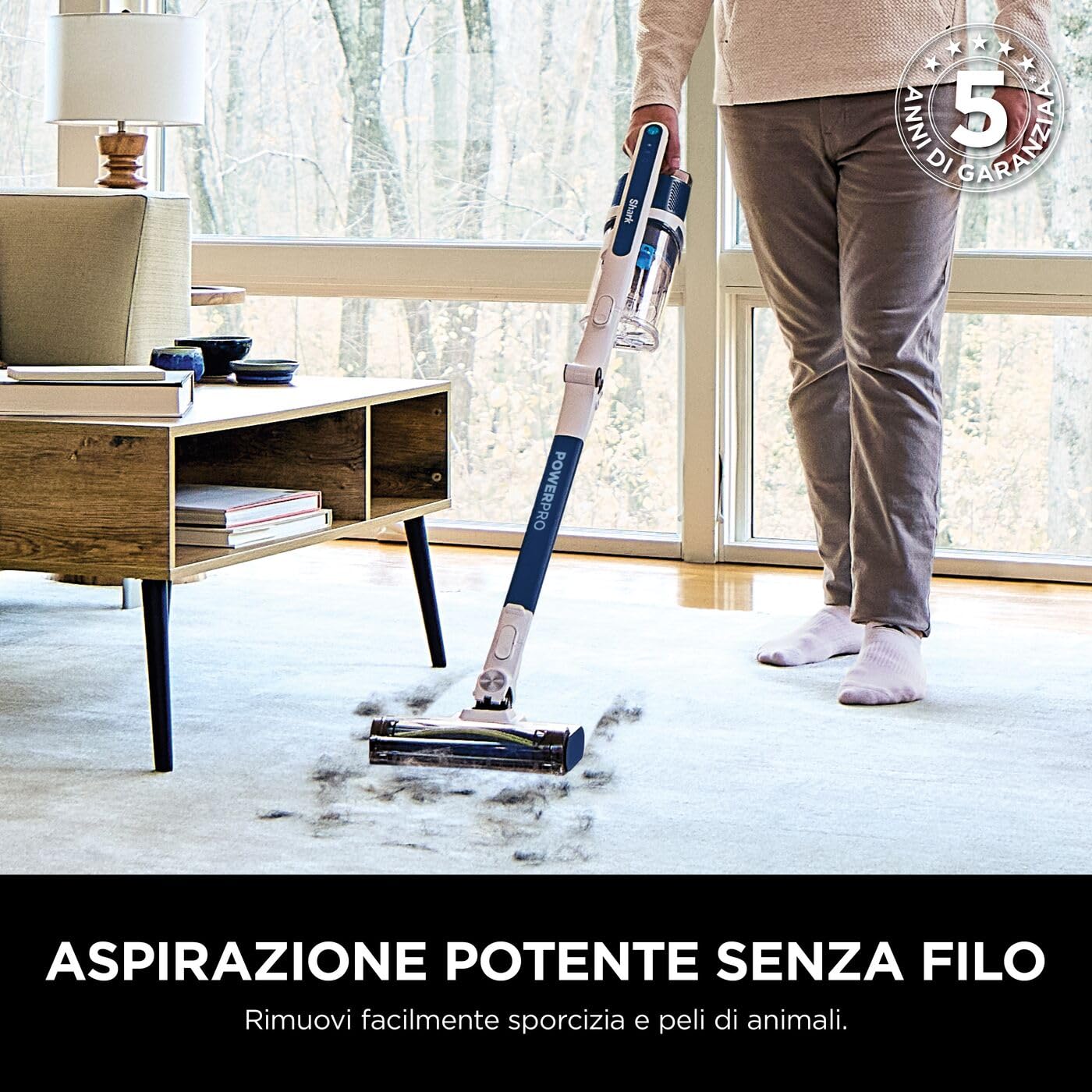 Shark PowerPro Aspirapolvere Senza Filo con FloorDetect e tecnologia Flexology
