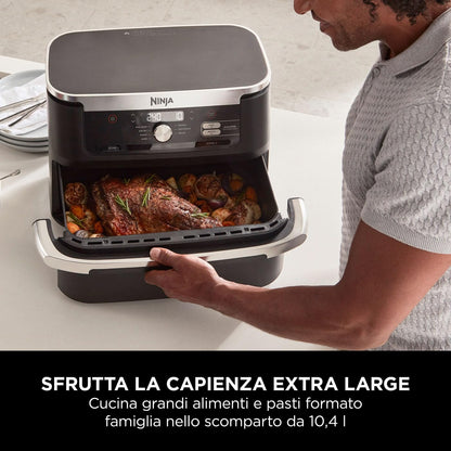 Ninja Foodi FlexDrawer - Friggitrice ad Aria Ampia con Separatore Rimovibile