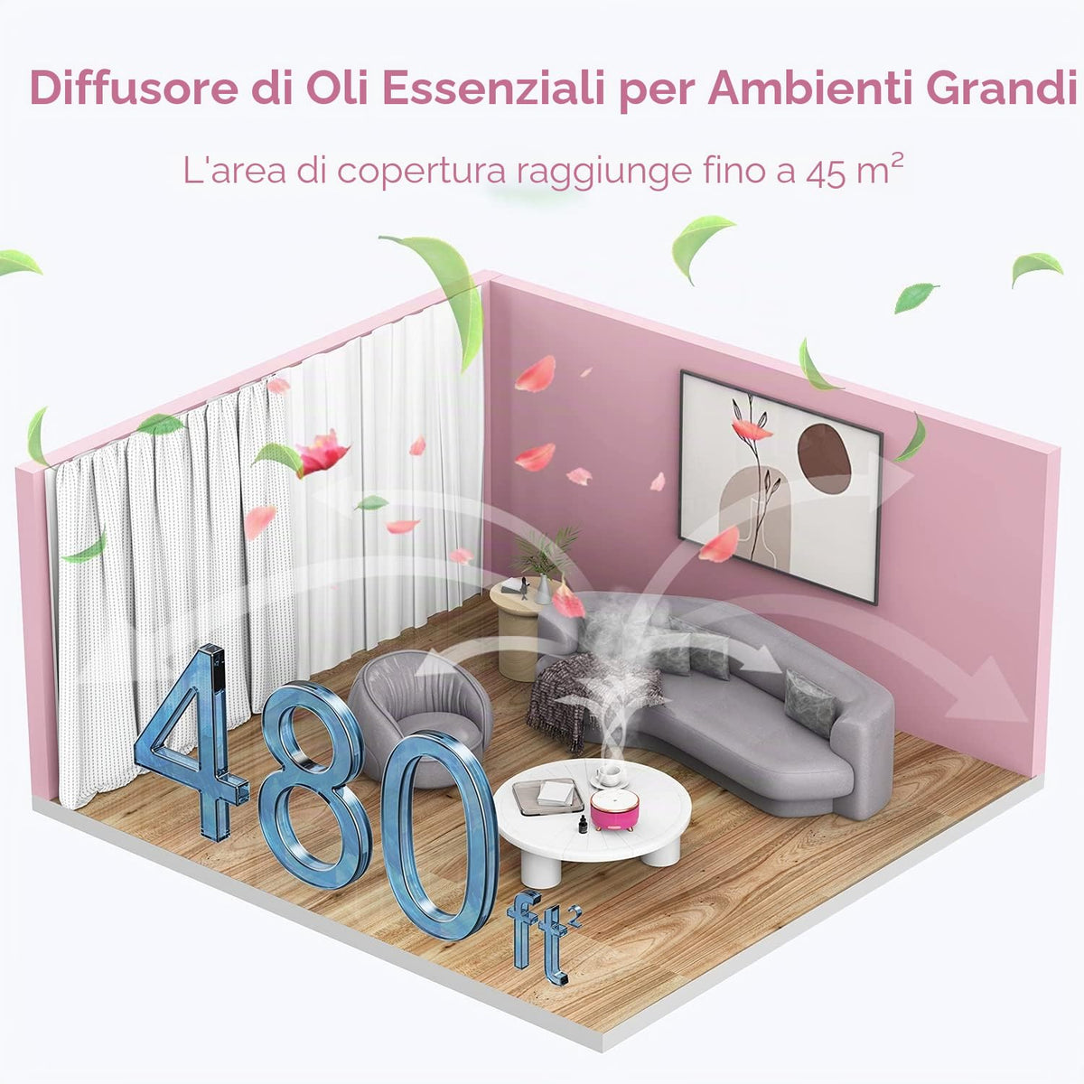 JEPEErbz Diffusore Oli Essenziali 500 ml a Ultrasuoni