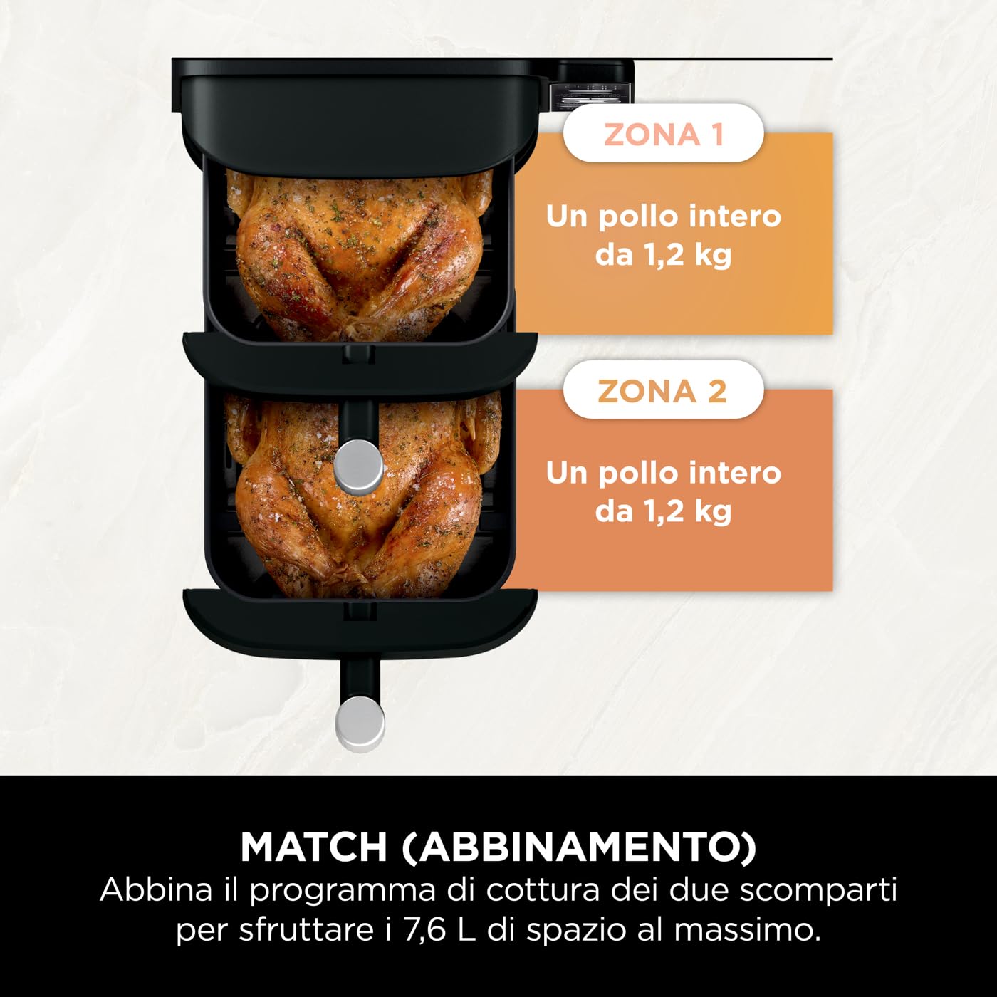 Ninja Foodi FlexDrawer - Friggitrice ad Aria Ampia con Separatore Rimovibile