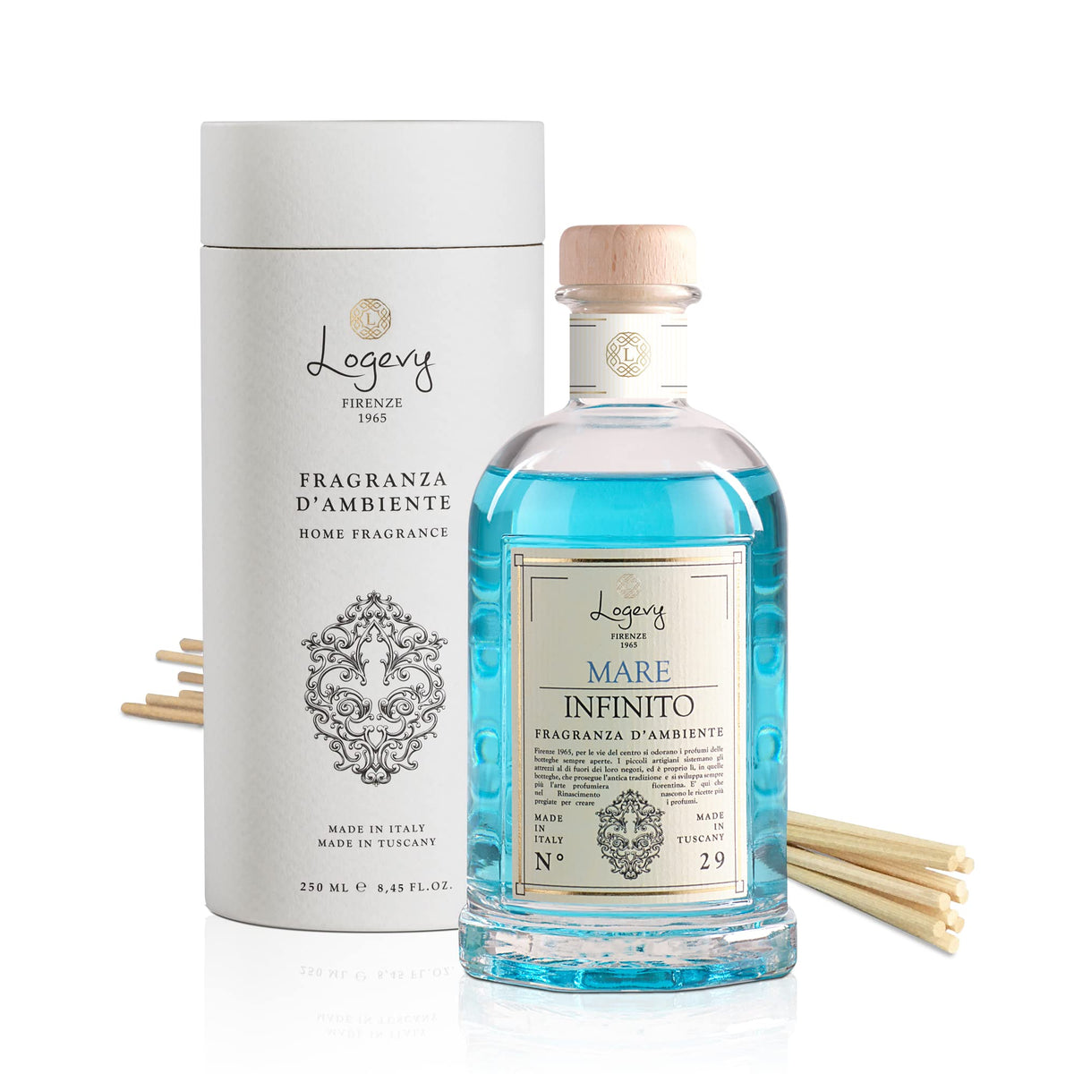 LOGEVY Mare Infinito Profumatore Ambiente con Bastoncini 500 ml