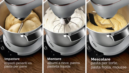 Bosch Elettrodomestici Planetaria da Cucina con Bilancia Integrata e capacità da 5.5 Litri - 1500 W