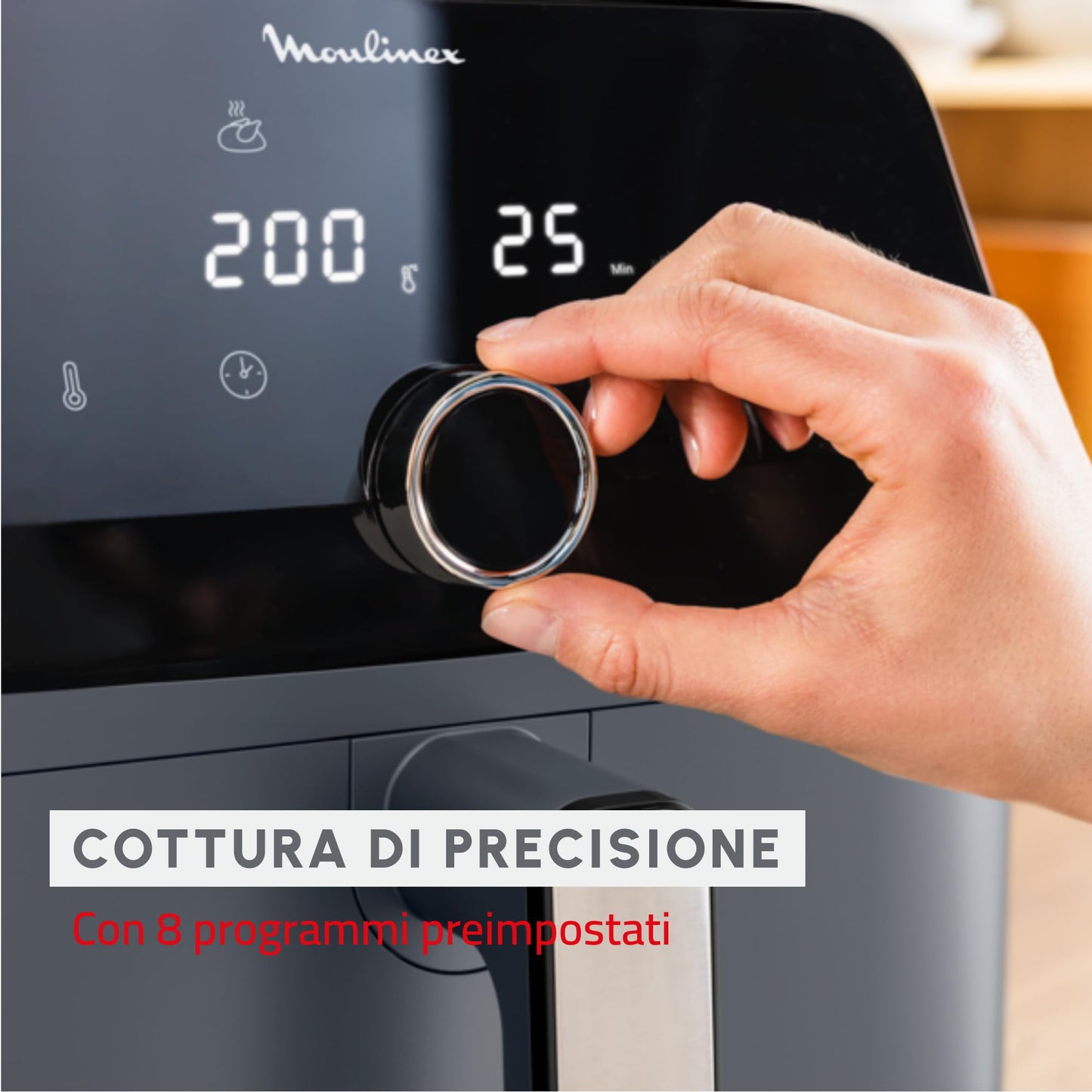 Moulinex Easy Fry Mega, Friggitrice ad Aria Versatile 7,5L/2kg per 8 Persone, 1700-2020W