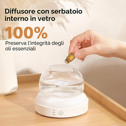 ALMA Diffusore Oli Essenziali in Vetro 200 ml con LED