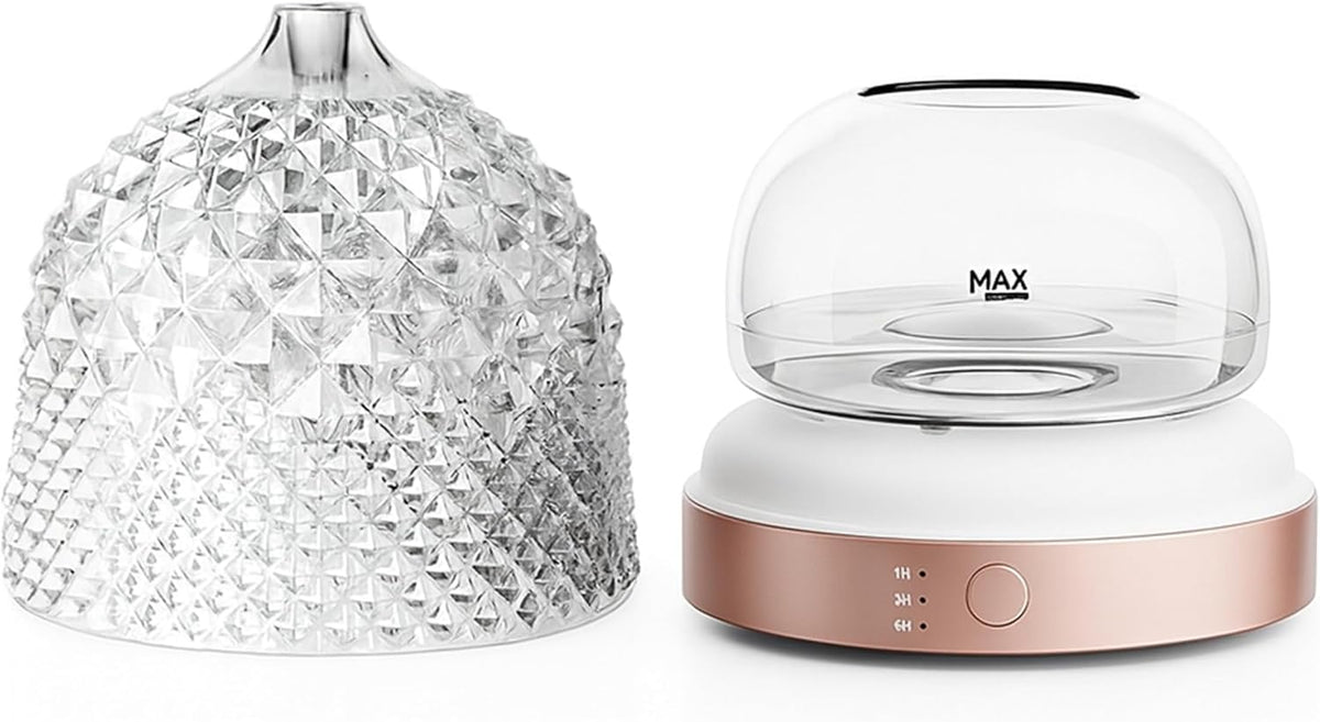 ALMA Diffusore Oli Essenziali in Vetro 200 ml con LED
