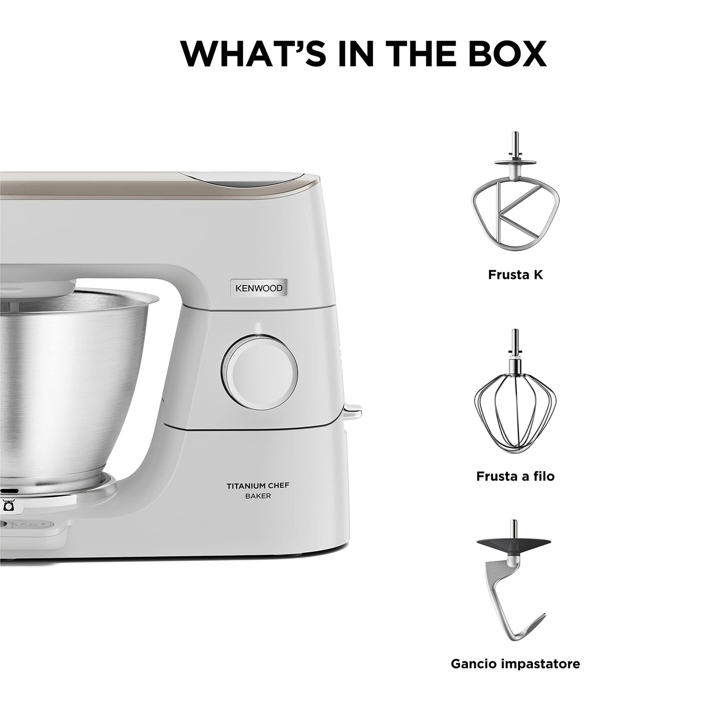 Kenwood Titanium Chef Baker XL Doppia Ciotola da 5L e 7L e Food Processor