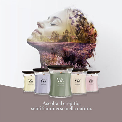 WoodWick Fireside Candela Profumata con Stoppino in Legno 609 g