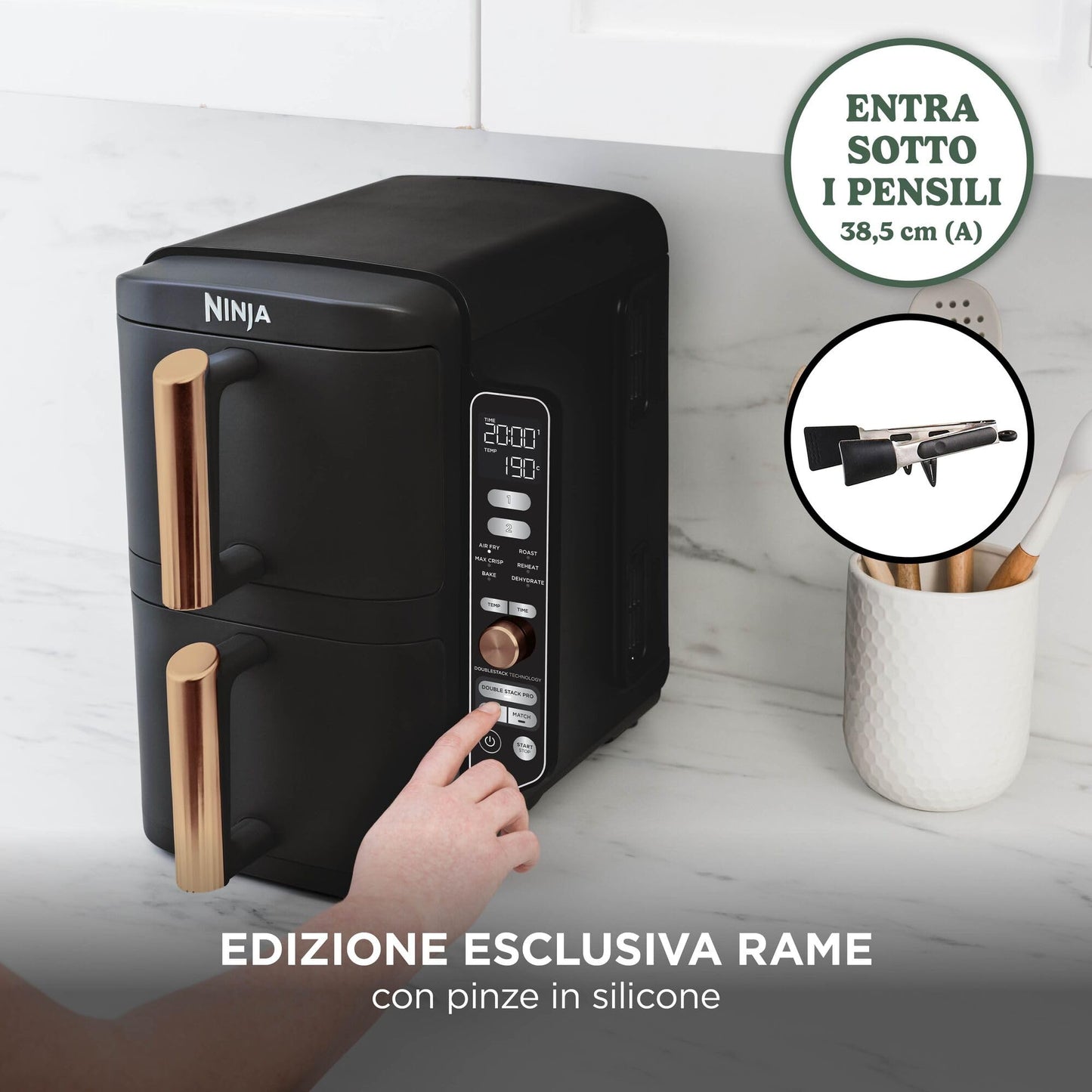 Ninja Foodi FlexDrawer - Friggitrice ad Aria Ampia con Separatore Rimovibile