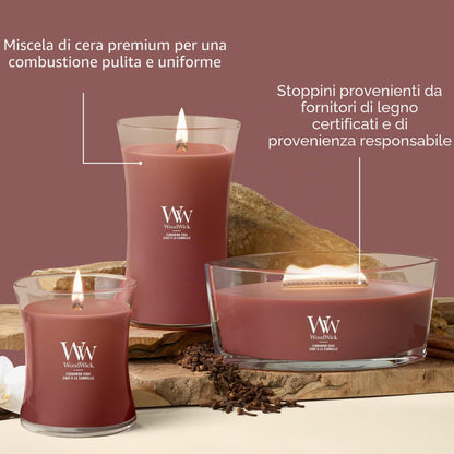 WoodWick Fireside Candela Profumata con Stoppino in Legno 609 g