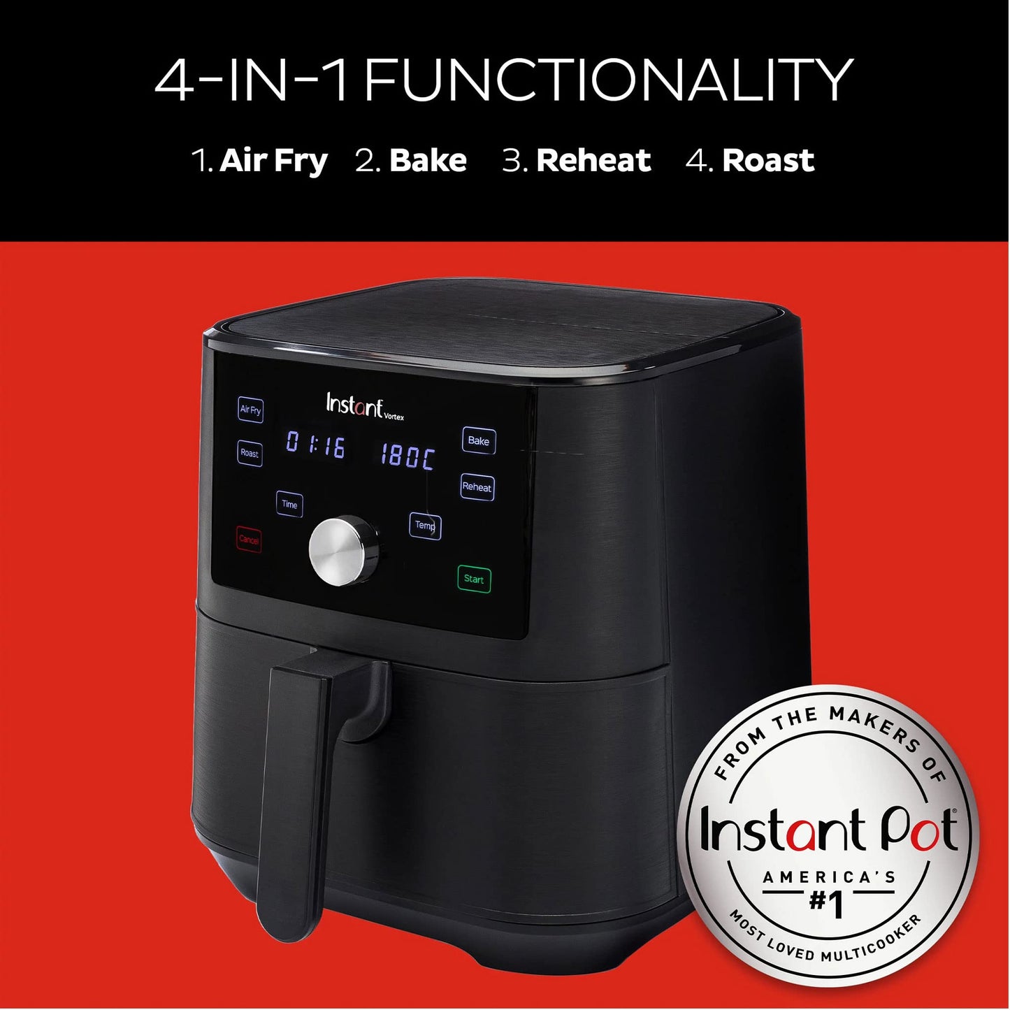 Instant Vortex Plus with ClearCook - 5.7 L Digital Healthy Hot Air Fryer -1700 W