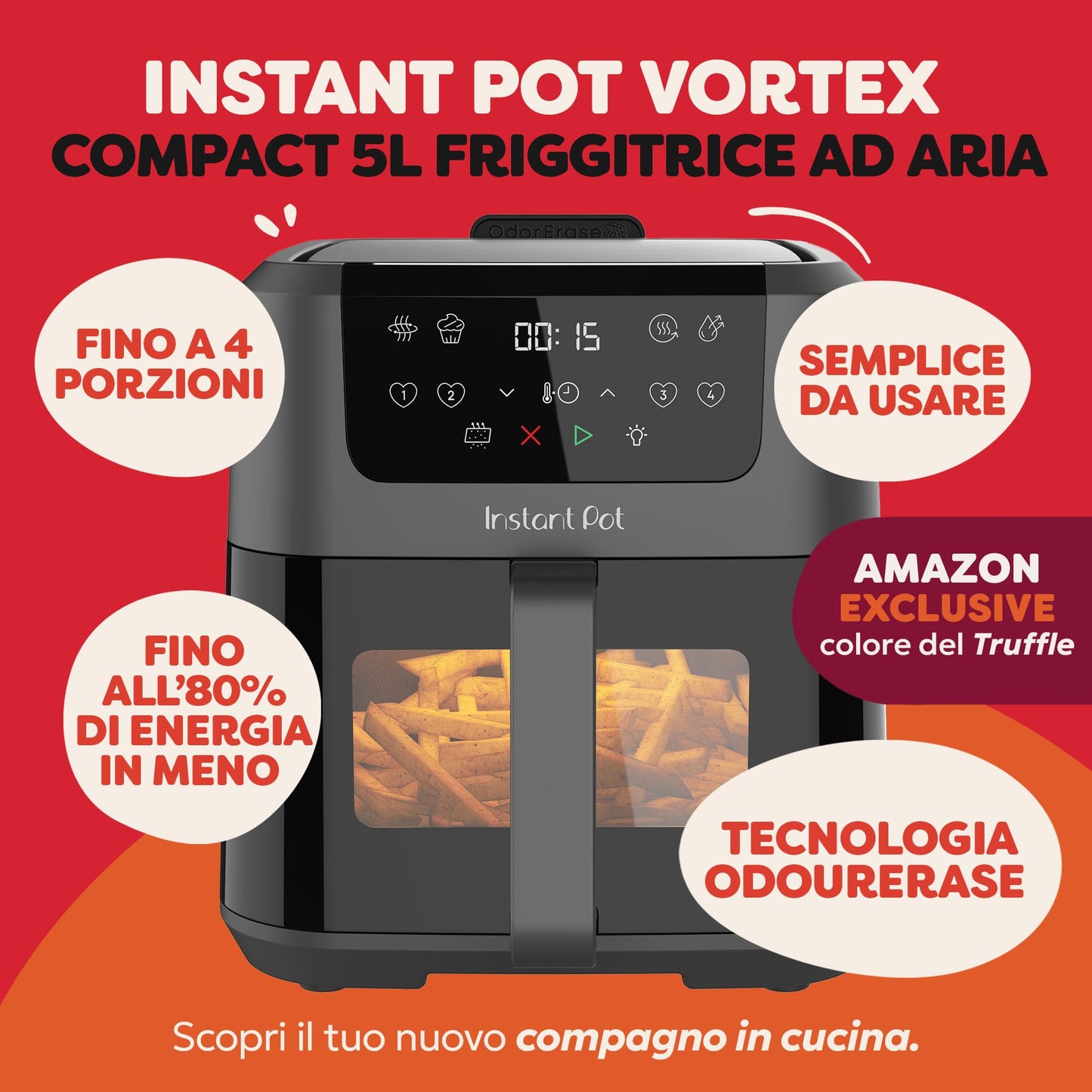 Instant Vortex Plus with ClearCook - 5.7 L Digital Healthy Hot Air Fryer -1700 W
