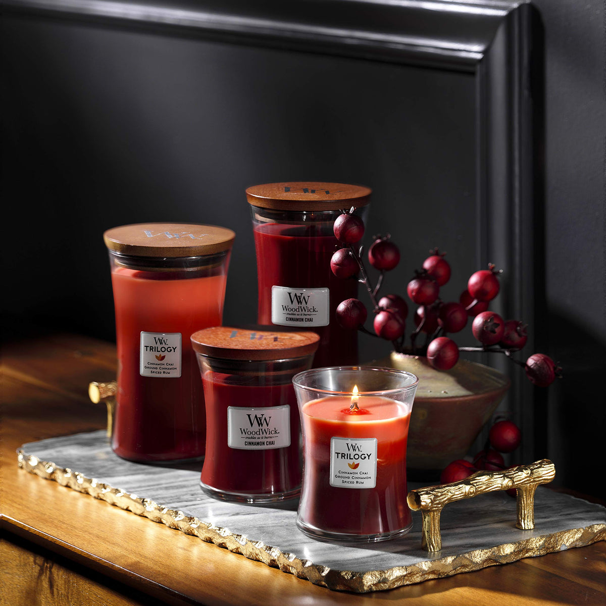 WoodWick Fireside Candela Profumata con Stoppino in Legno 609 g