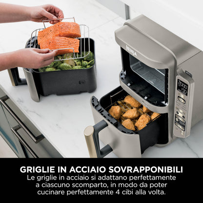 Ninja Foodi FlexDrawer - Friggitrice ad Aria Ampia con Separatore Rimovibile