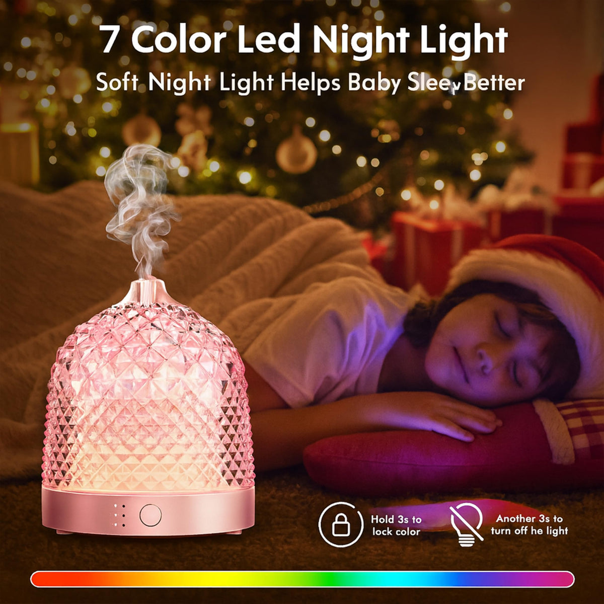 ALMA Diffusore Oli Essenziali in Vetro 200 ml con LED