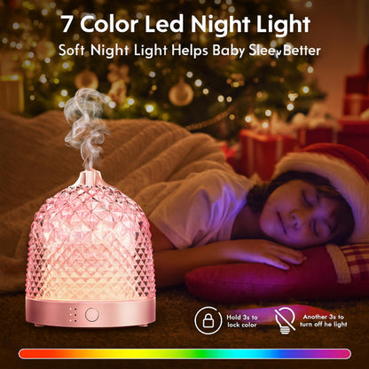 ALMA Diffusore Oli Essenziali in Vetro 200 ml con LED